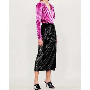 NWT The Attico Velvet Wrap Midi Dress XS